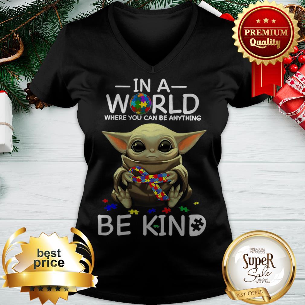 Baby Yoda In A World Where You Can Be Anything Be Kind Shirt - Image 2