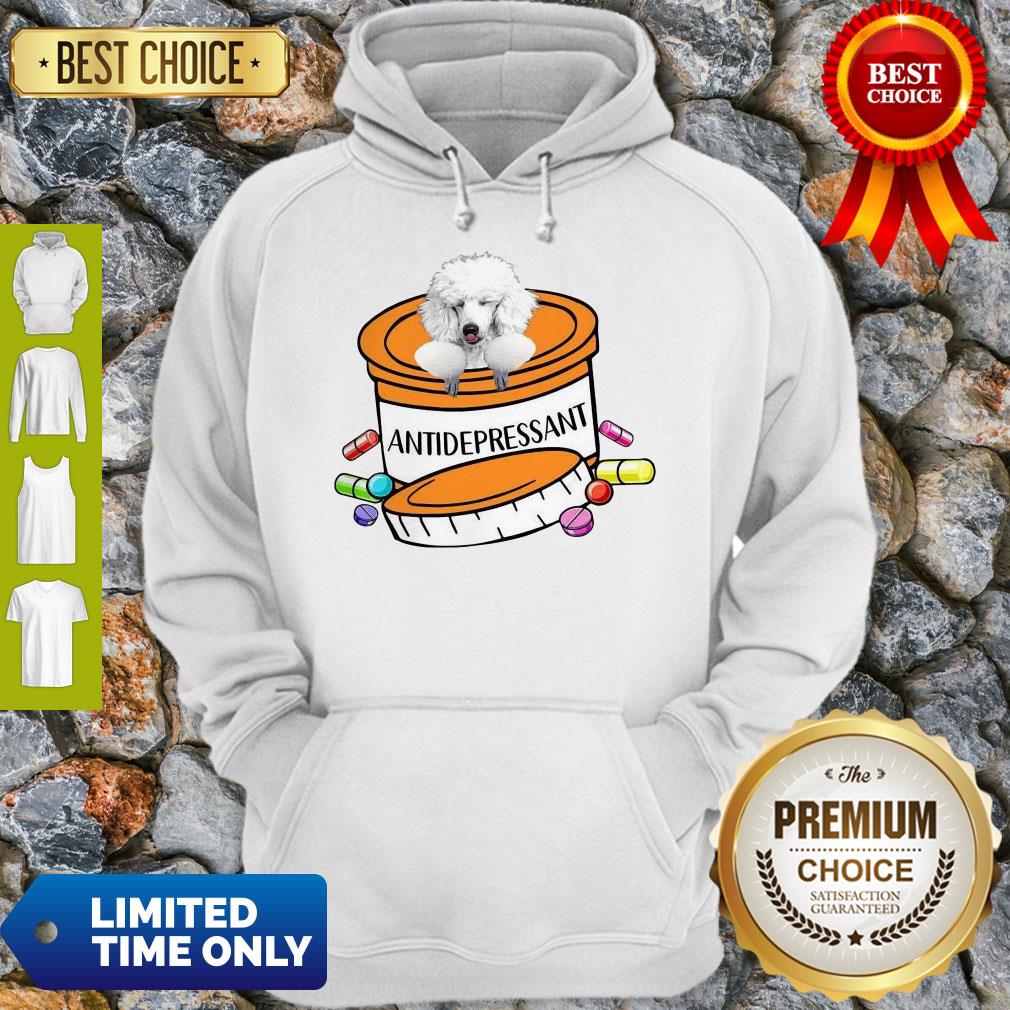 Official White Poodle Antidepressant Shirt - Image 5