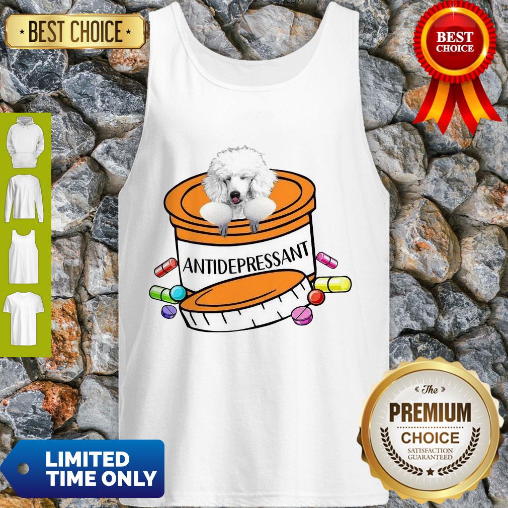 Official White Poodle Antidepressant Shirt - Image 3