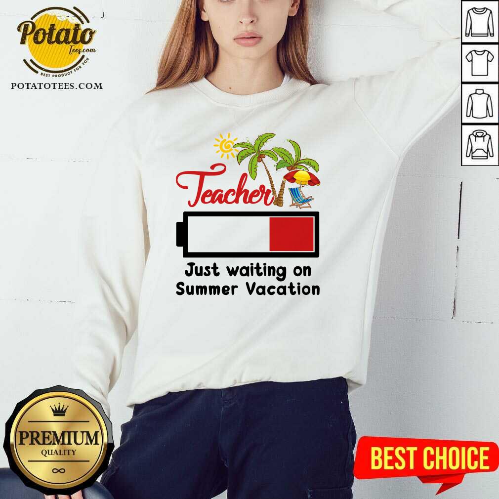 Teacher Just Waiting On Summer Vacation Shirt - Image 4