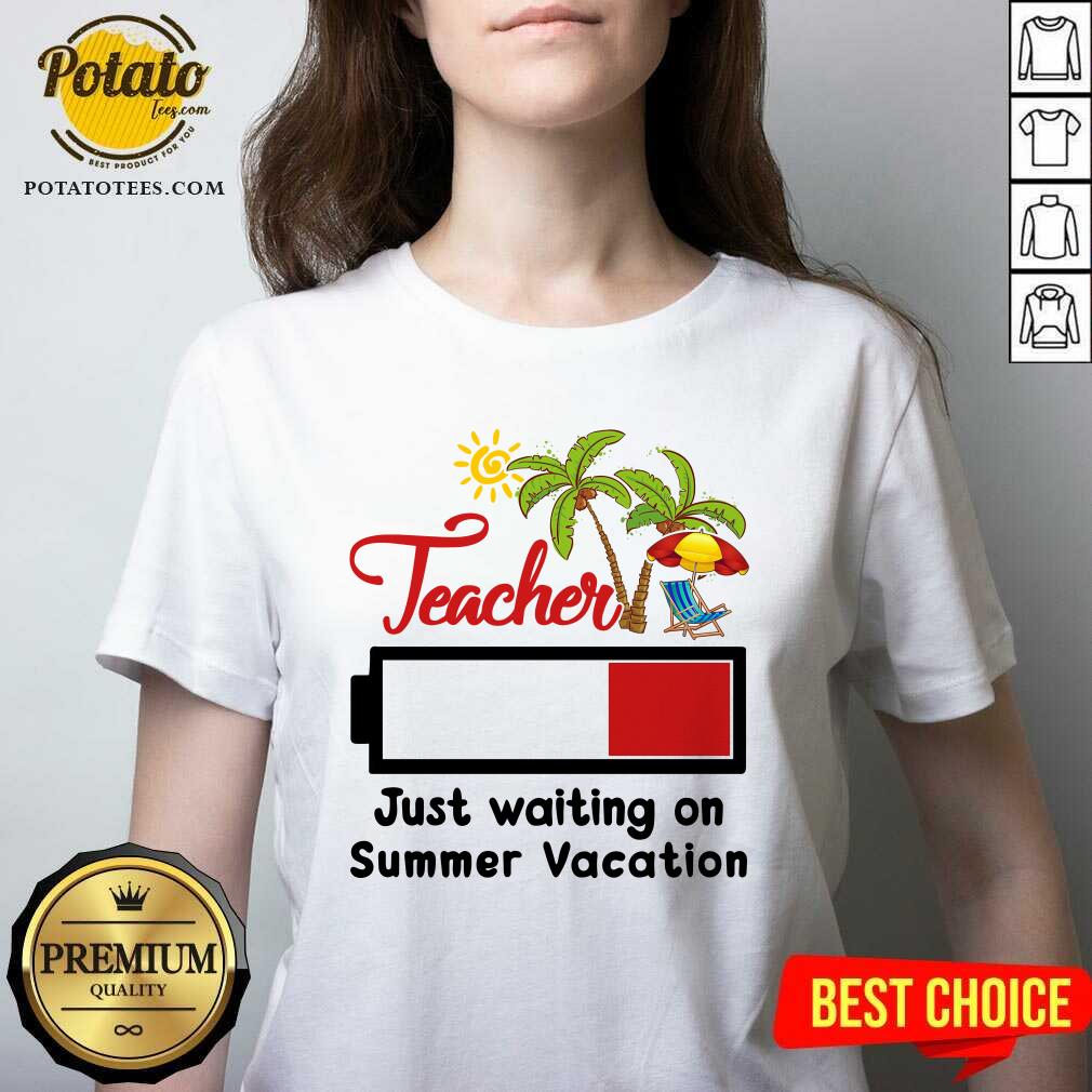Teacher Just Waiting On Summer Vacation Shirt - Image 2