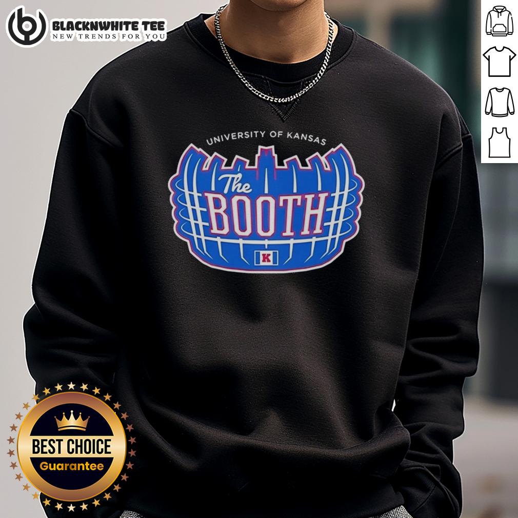 Top Kansas Jayhawks Football The Booth Logo T-Shirt - Image 5
