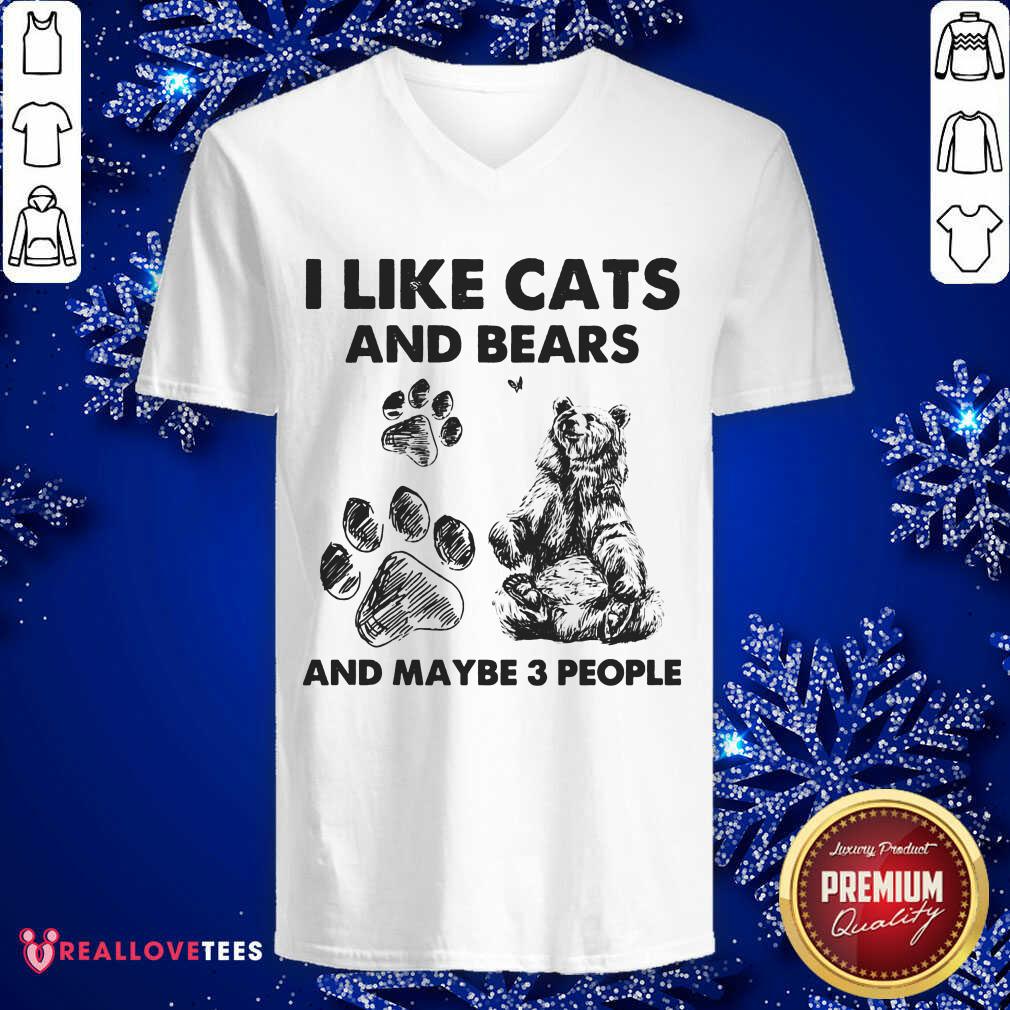 I Like Cats And Bears And Maybe 3 People Shirt - Image 3