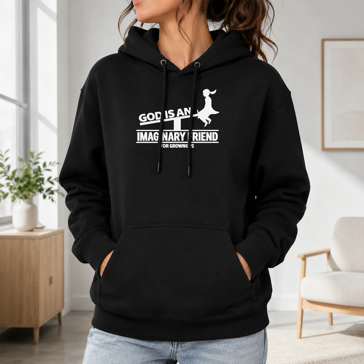 Happy Funny God Is An Imaginary Friend For Grownups Shirt - Image 7
