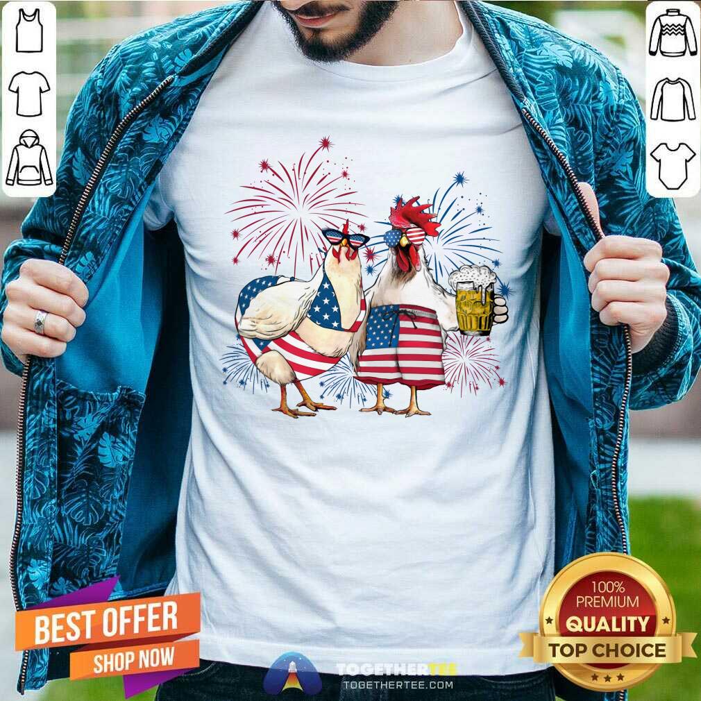 Independence Day 4th July Chicken Beer Shirt