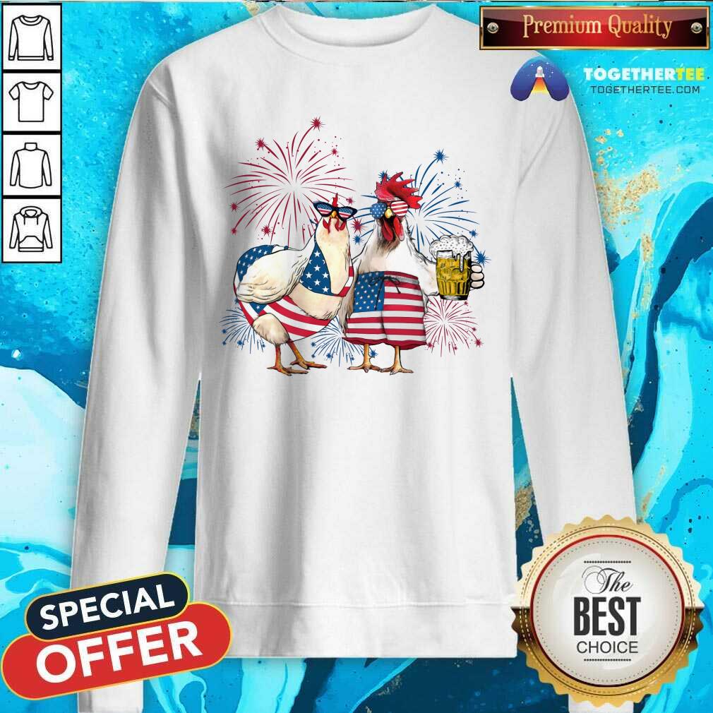 Independence Day 4th July Chicken Beer Shirt - Image 2