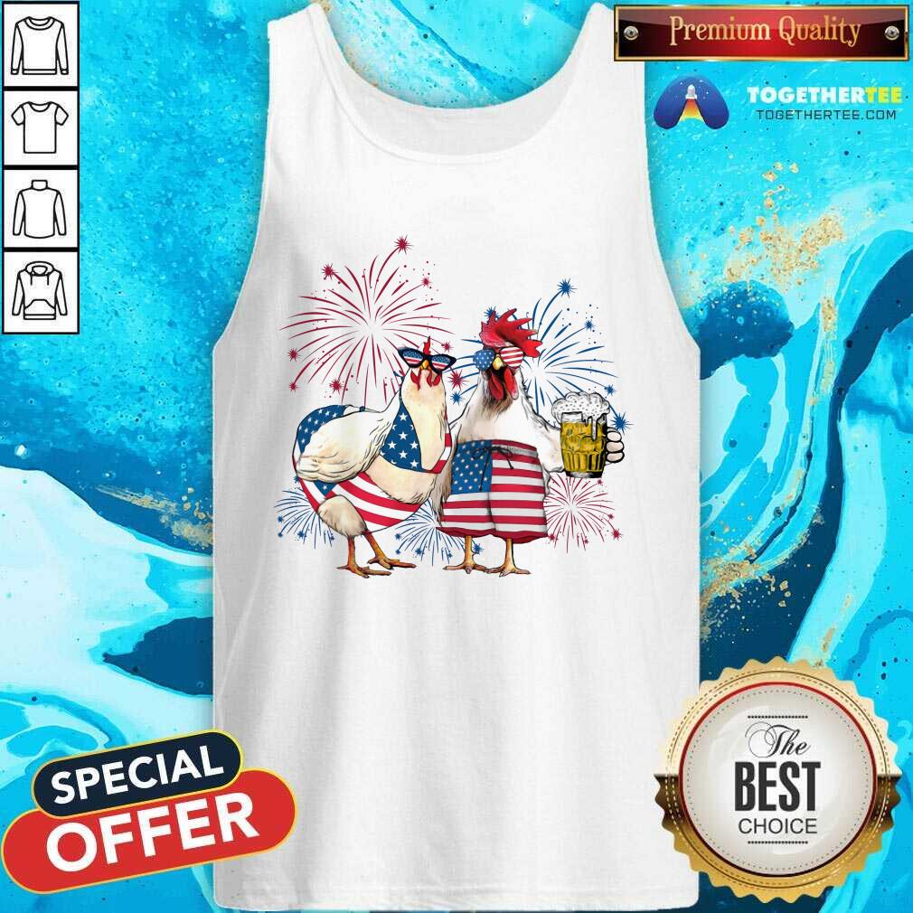 Independence Day 4th July Chicken Beer Shirt - Image 4