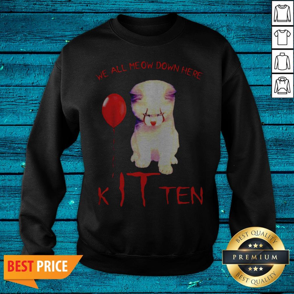 Top We All Meow Down Here Kitten Shirt - Image 5