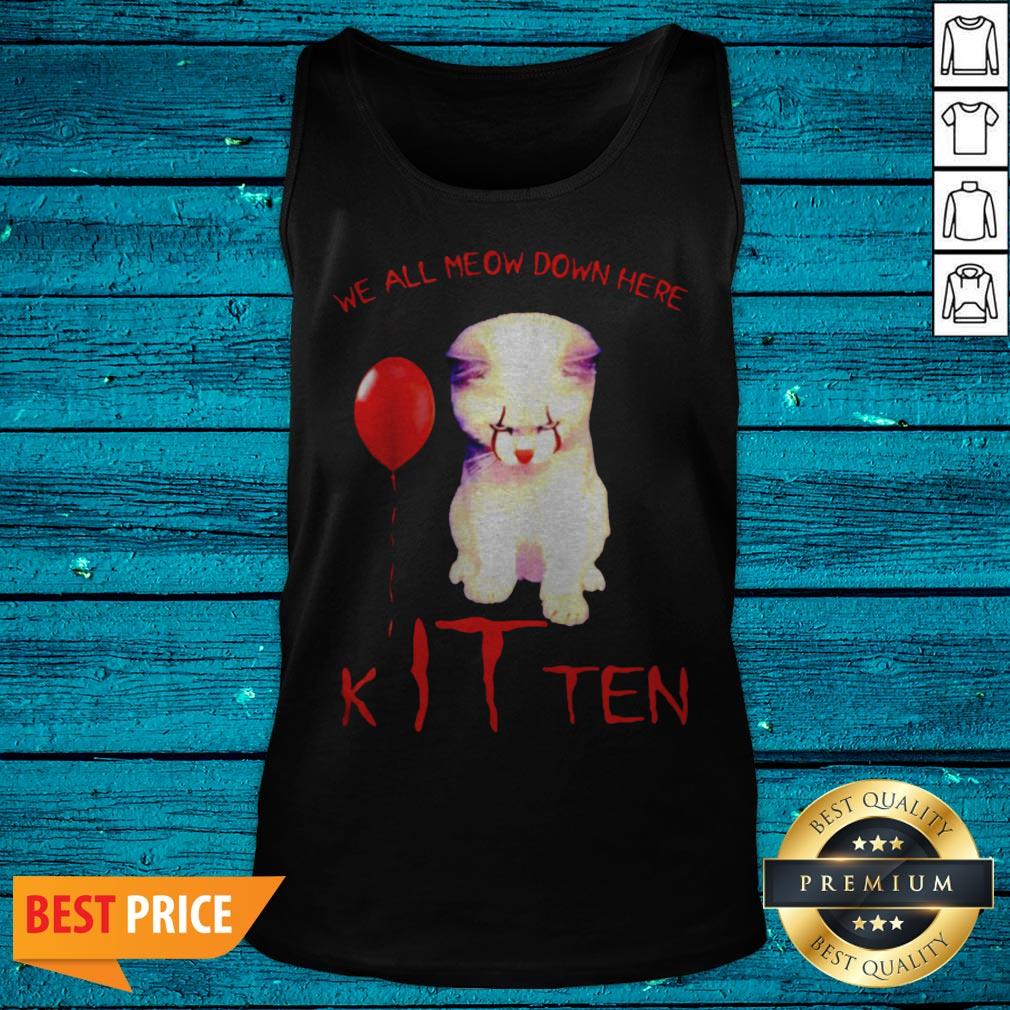 Top We All Meow Down Here Kitten Shirt - Image 4