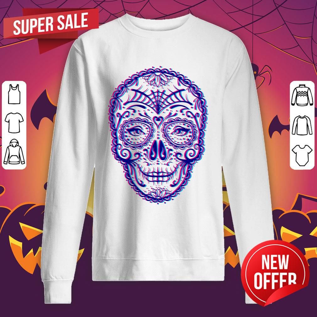Eyes Sugar Skull Chromatic Day Of The Dead Muertos Shirt - Image 2