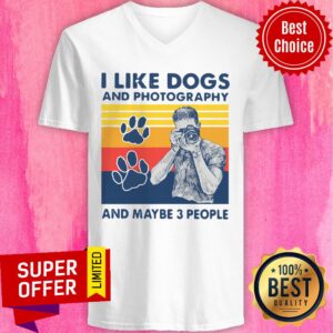 Alternative view of Nice I Like Dogs And Photography And Maybe 3 People Vintage Shirt