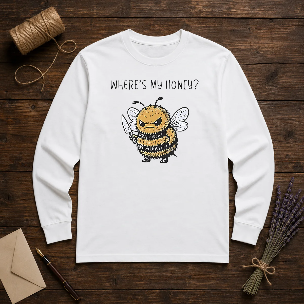 Premium Where'S My Honey Angry Bee With A Knife Shirt - Image 5