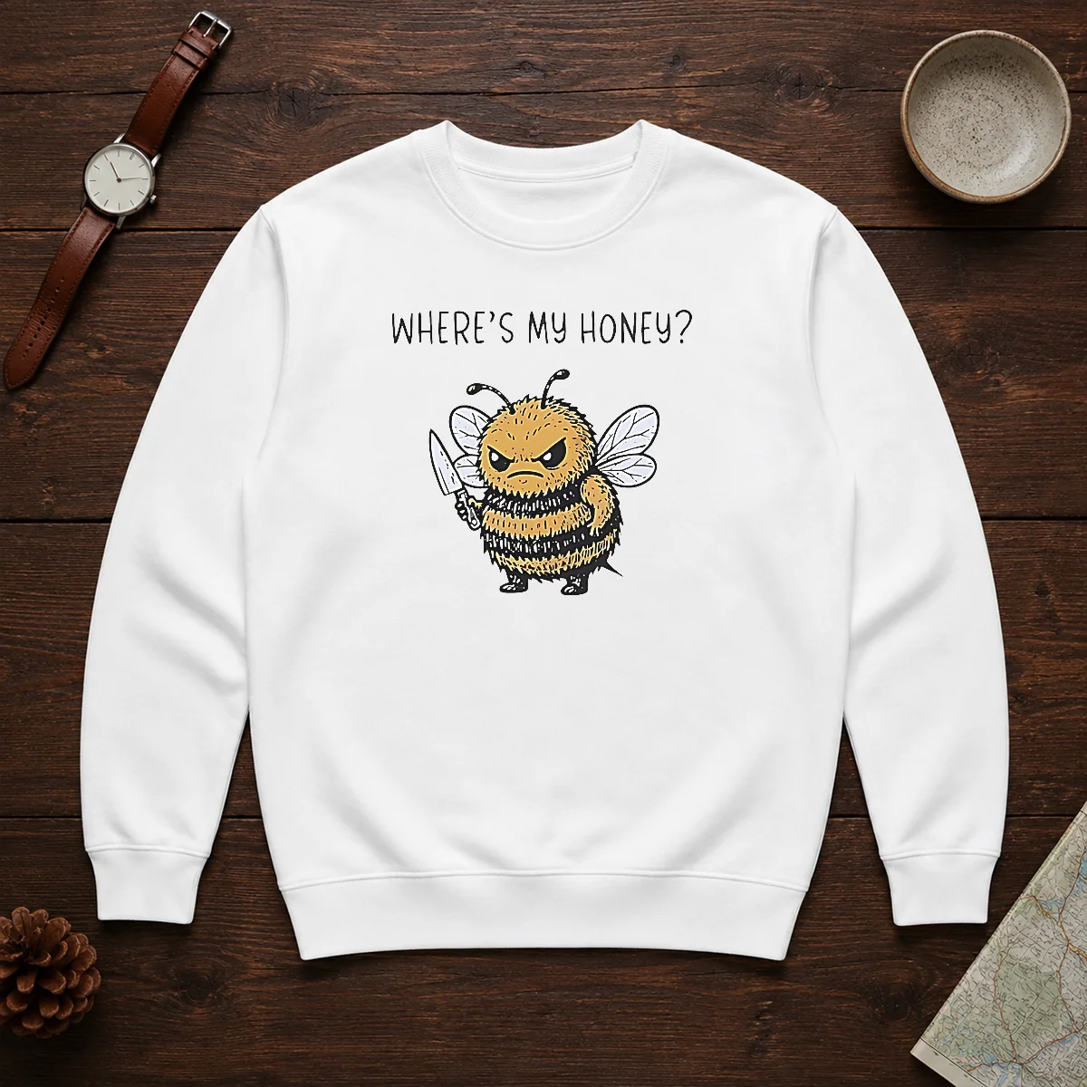 Premium Where'S My Honey Angry Bee With A Knife Shirt - Image 7
