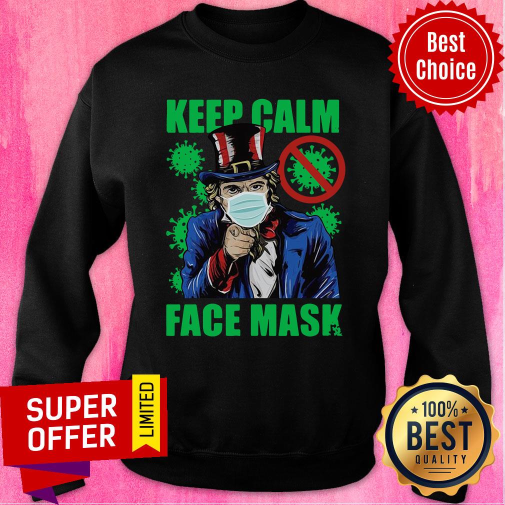 Awesome Uncle Sam Keep Calm Face Mask St Patrick’s Day Shirt - Image 4