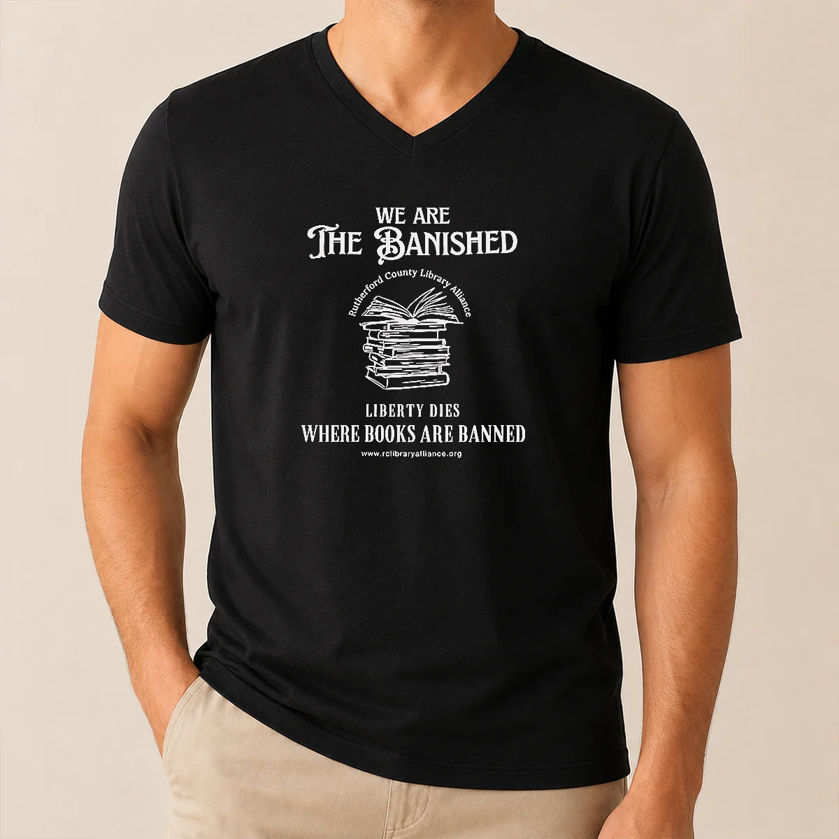 Pretty We Are The Banished Rutherford County Library Alliance Stack Of Books Shirt - Image 2