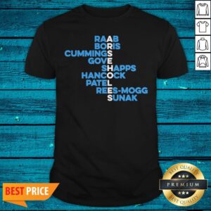 Raab Boris Cummings Gove Shapps Hancock Patel Reesmogg Sunak Shirt