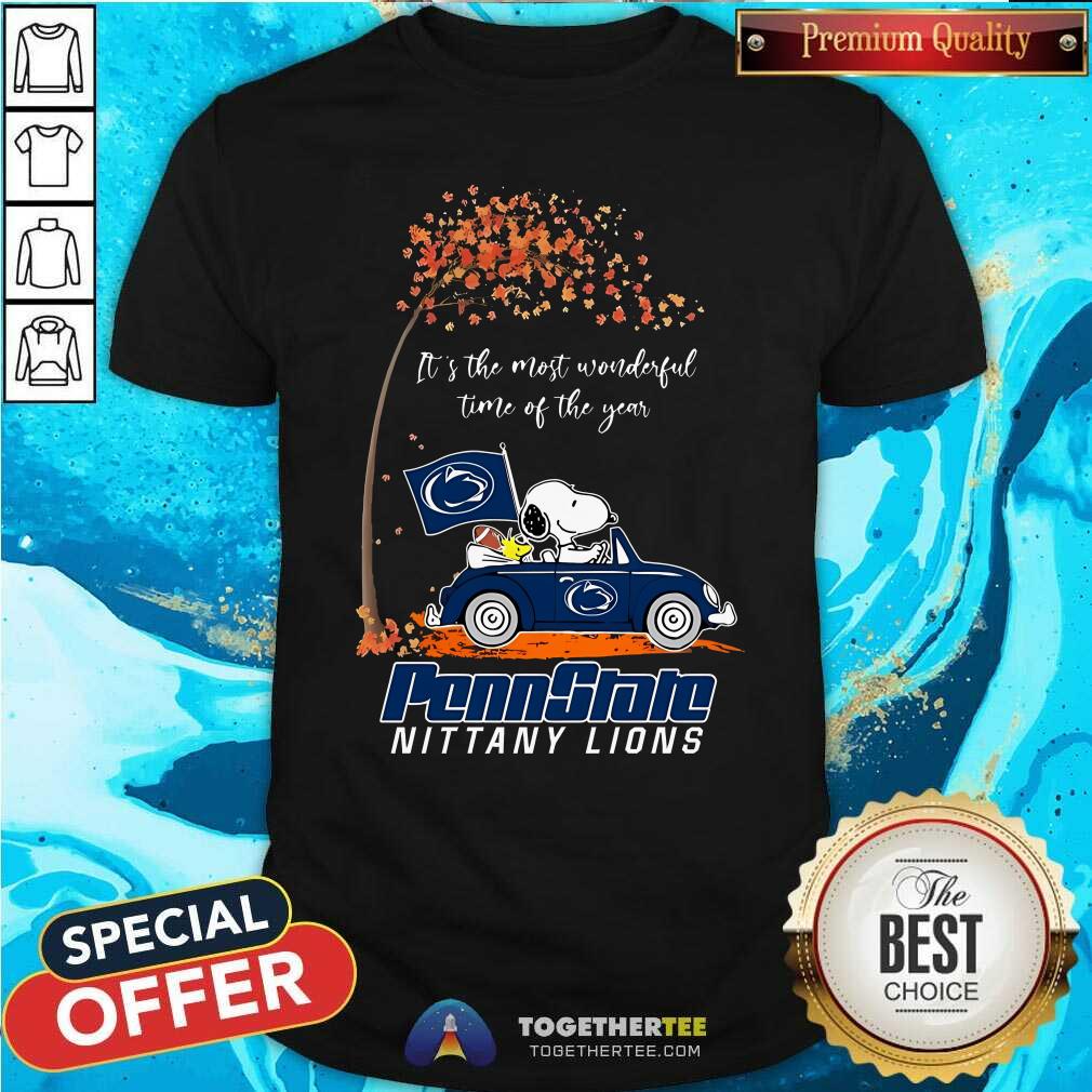 Funny Penn State Nittany Lions Snoopy Driving T-Shirt