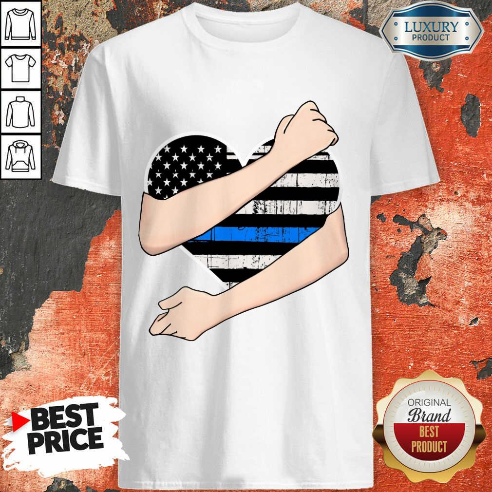 Thin Blue Line Heart Police Shirt