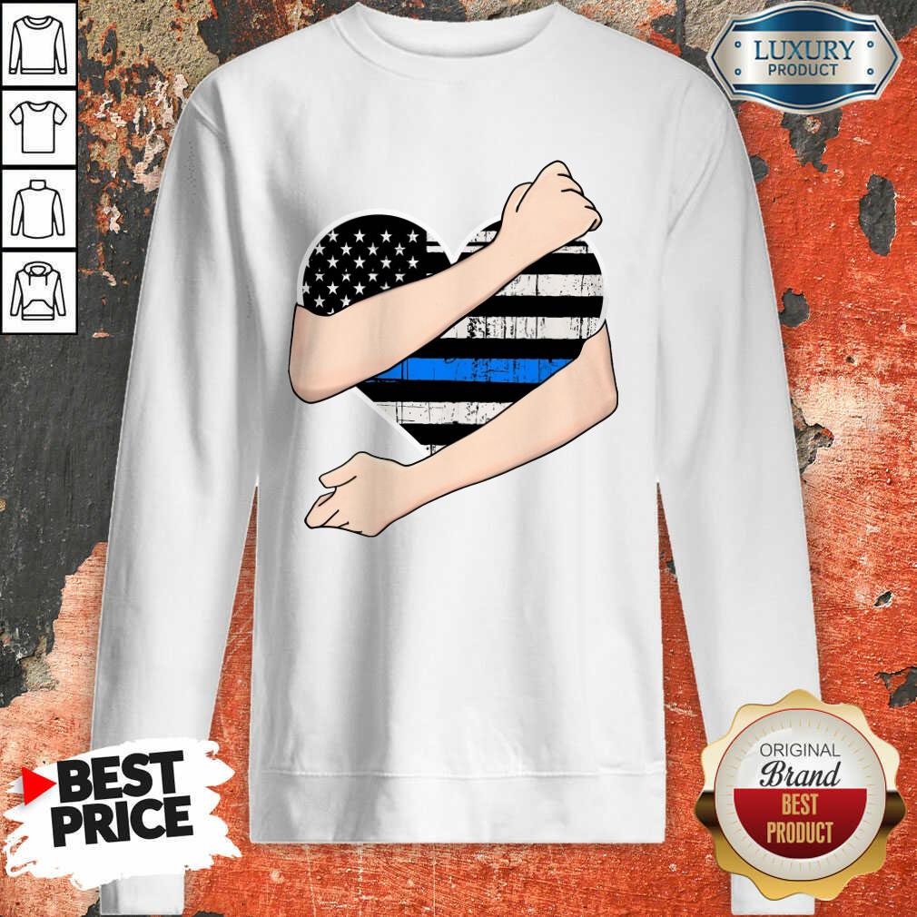 Thin Blue Line Heart Police Shirt - Image 4