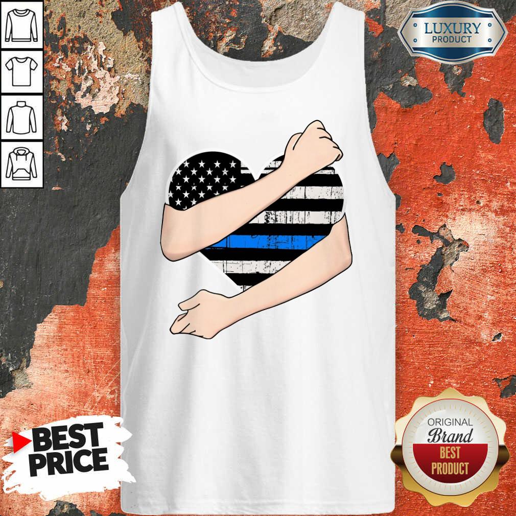 Thin Blue Line Heart Police Shirt - Image 3