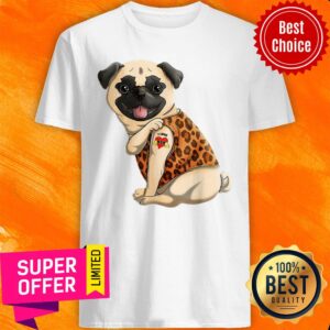 Pug I Love Mom Tattoo Dog Shirt