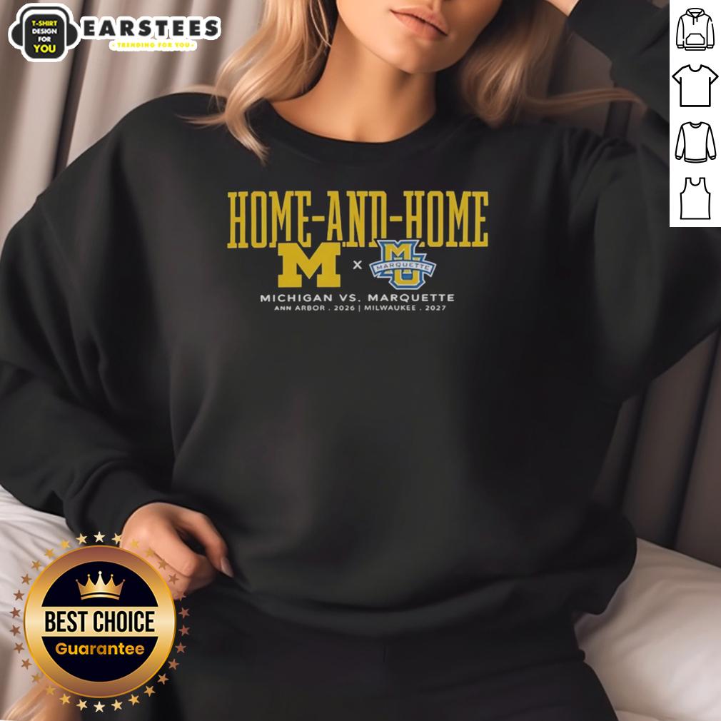 Good Michigan Wolverines Vs Marquette Golden Eagles Home And Home Ann Arbor 2026 Milwaukee 2027 T-Shirt - Image 5
