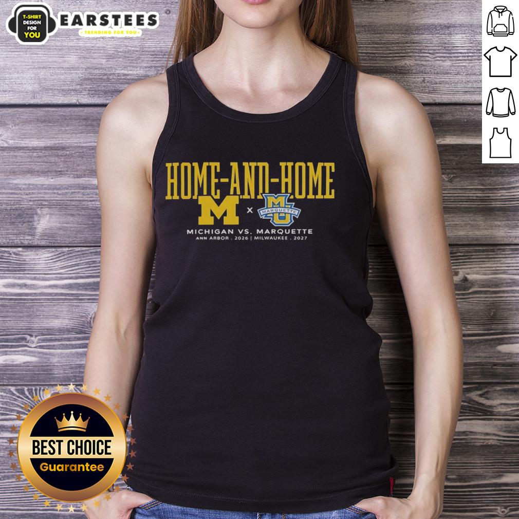 Good Michigan Wolverines Vs Marquette Golden Eagles Home And Home Ann Arbor 2026 Milwaukee 2027 T-Shirt - Image 4
