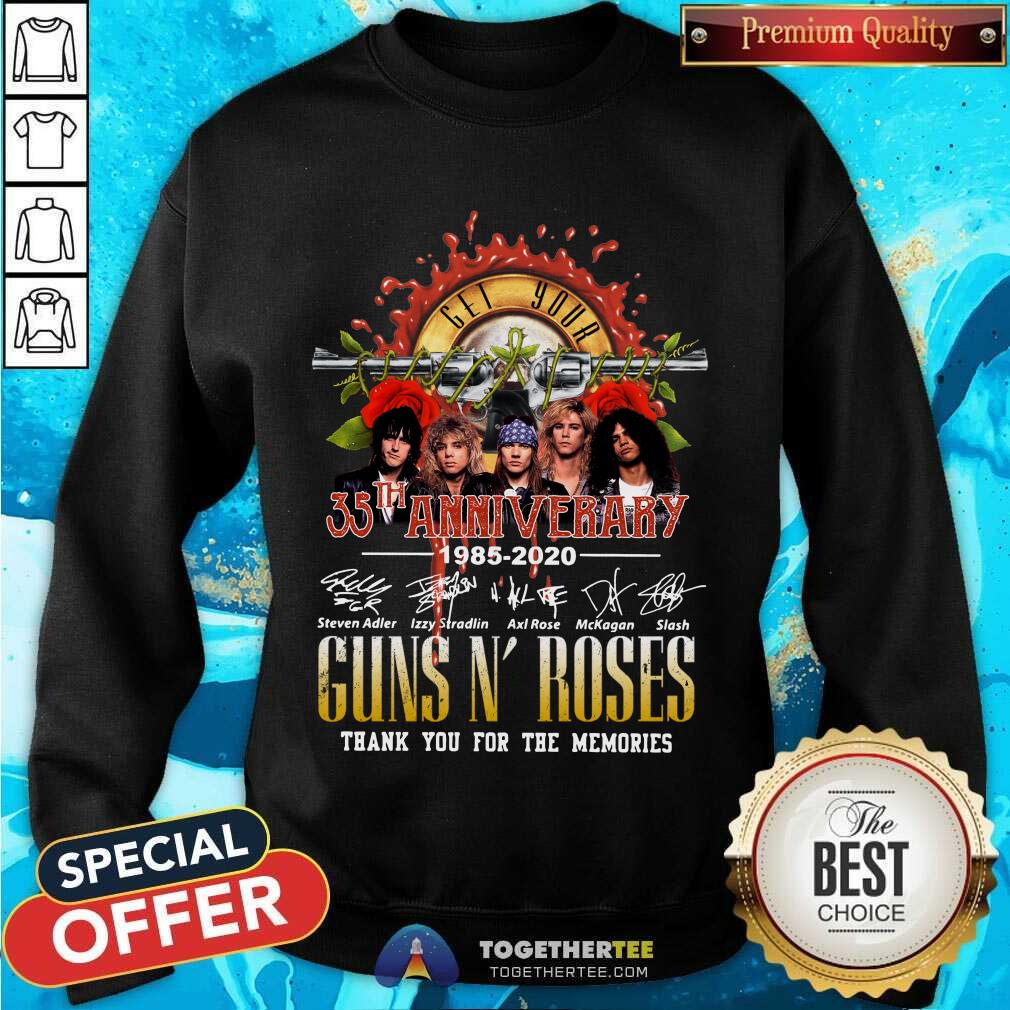 Premium Guns N’ Roses 35th Anniversary Signatures Shirt - Image 4