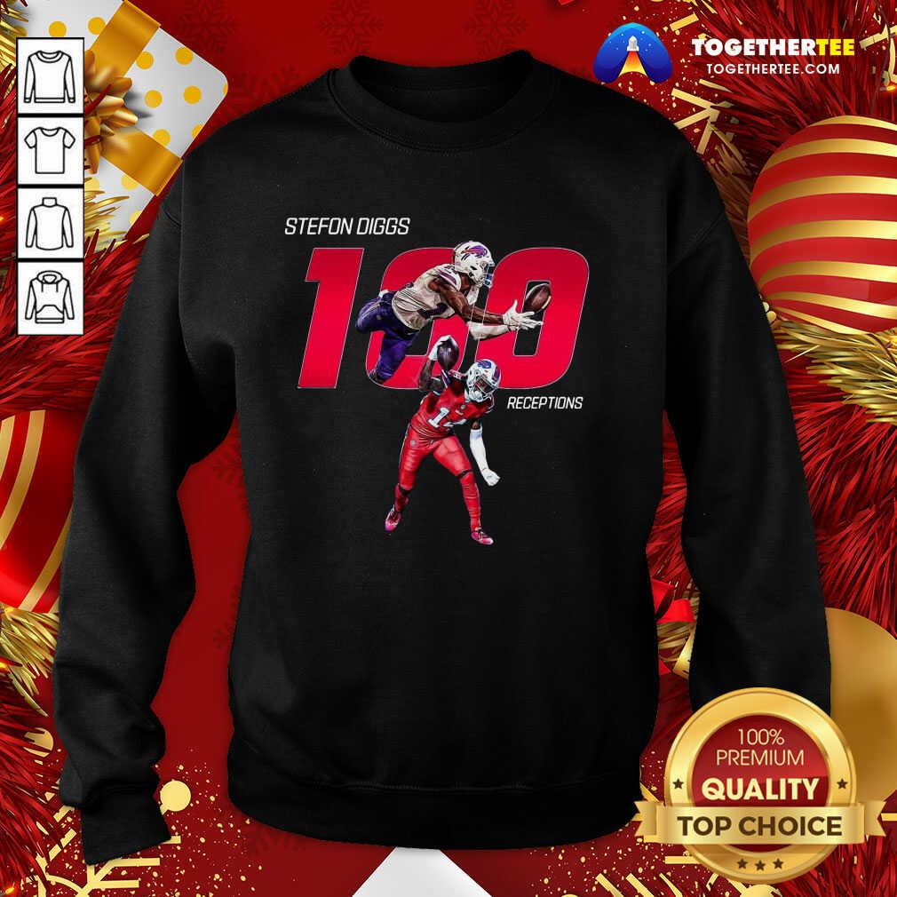 Nice Buffalo Bills Stefon Diggs 100 Receptions Shirt - Image 4