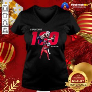 Alternative view of Nice Buffalo Bills Stefon Diggs 100 Receptions Shirt