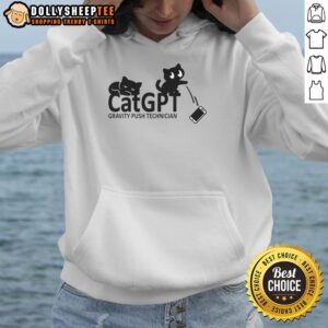 Alternative view of Premium CatGPT Gravity Push Technician T-Shirt