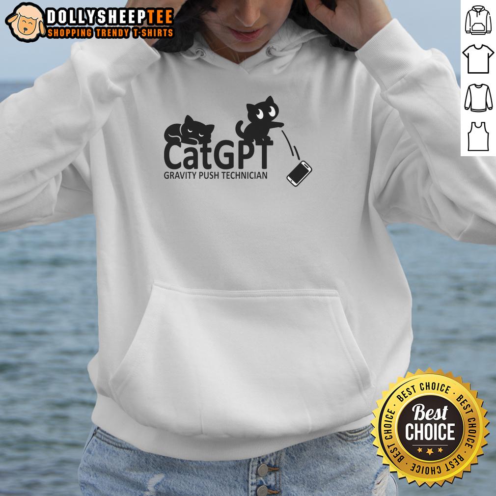 Premium CatGPT Gravity Push Technician T-Shirt - Image 2