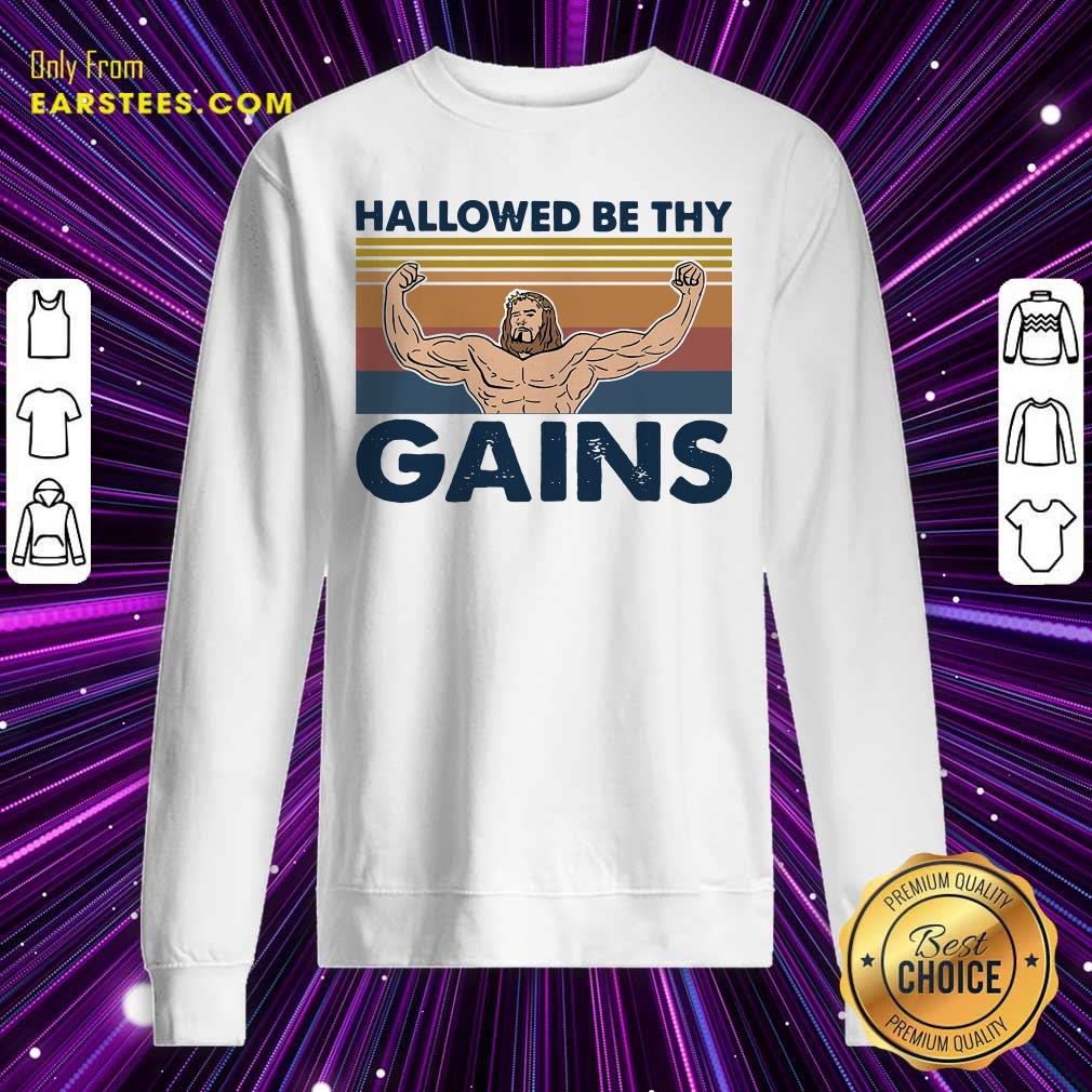 Hot Jesus Hallowed Be Thy Gains Vintage Shirt - Image 5