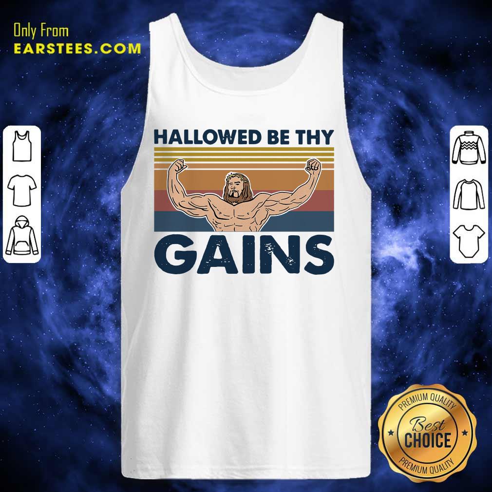 Hot Jesus Hallowed Be Thy Gains Vintage Shirt - Image 4