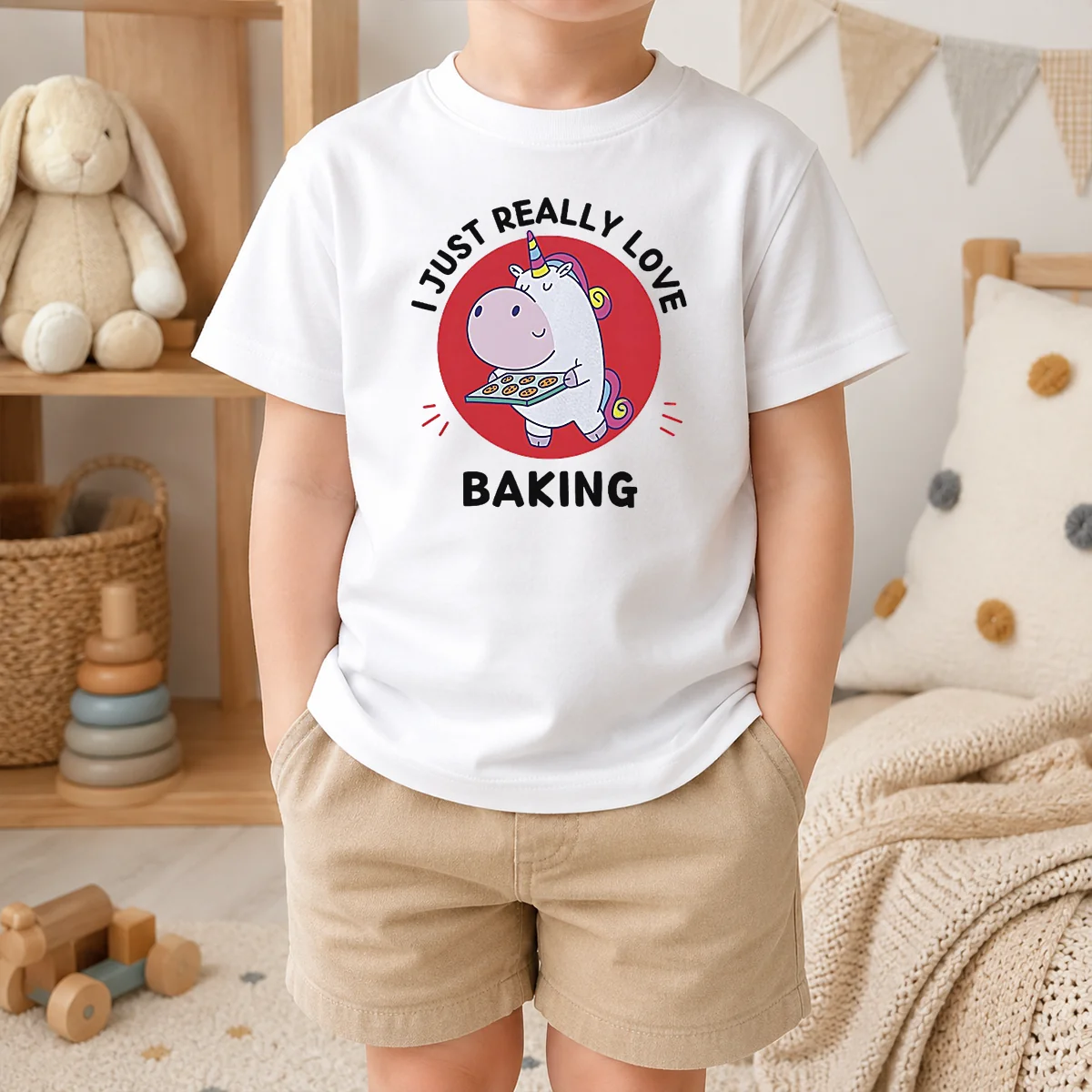Funny Unicorn Holding Baking Tray I Just Really Love Baking Shirt - Image 9