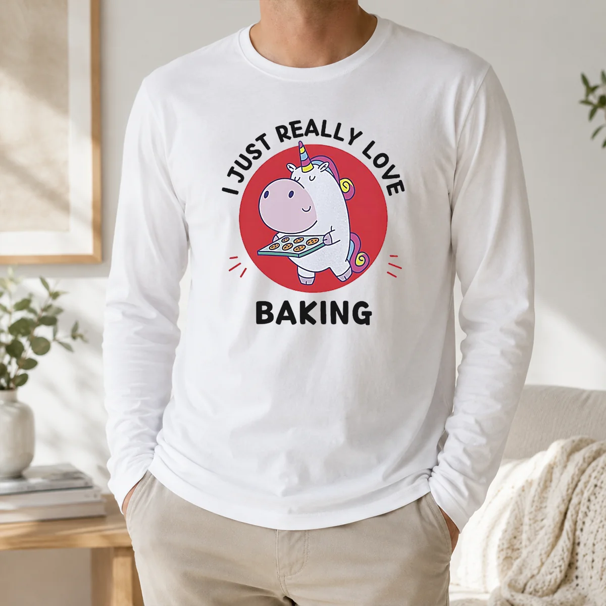 Funny Unicorn Holding Baking Tray I Just Really Love Baking Shirt - Image 5