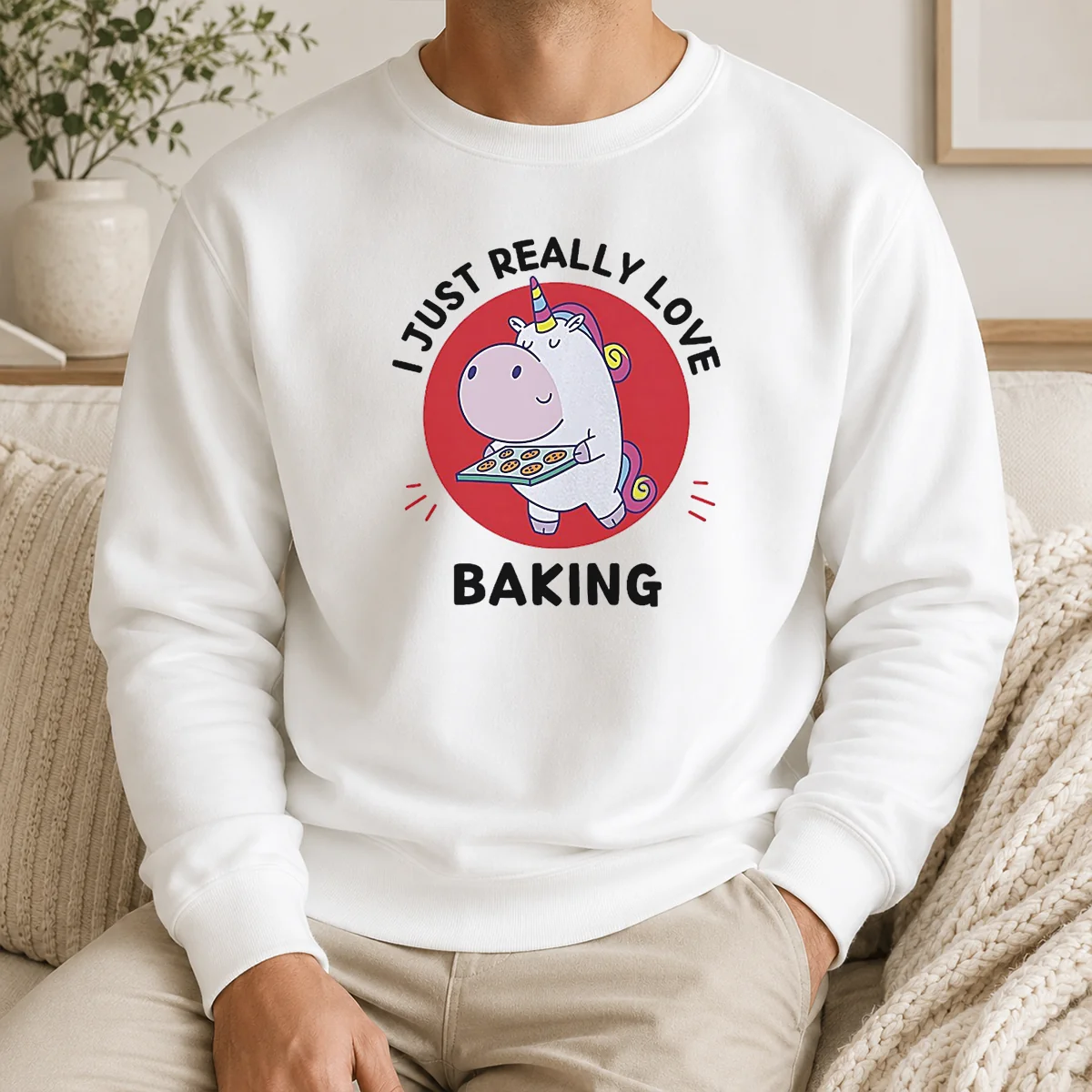 Funny Unicorn Holding Baking Tray I Just Really Love Baking Shirt - Image 7