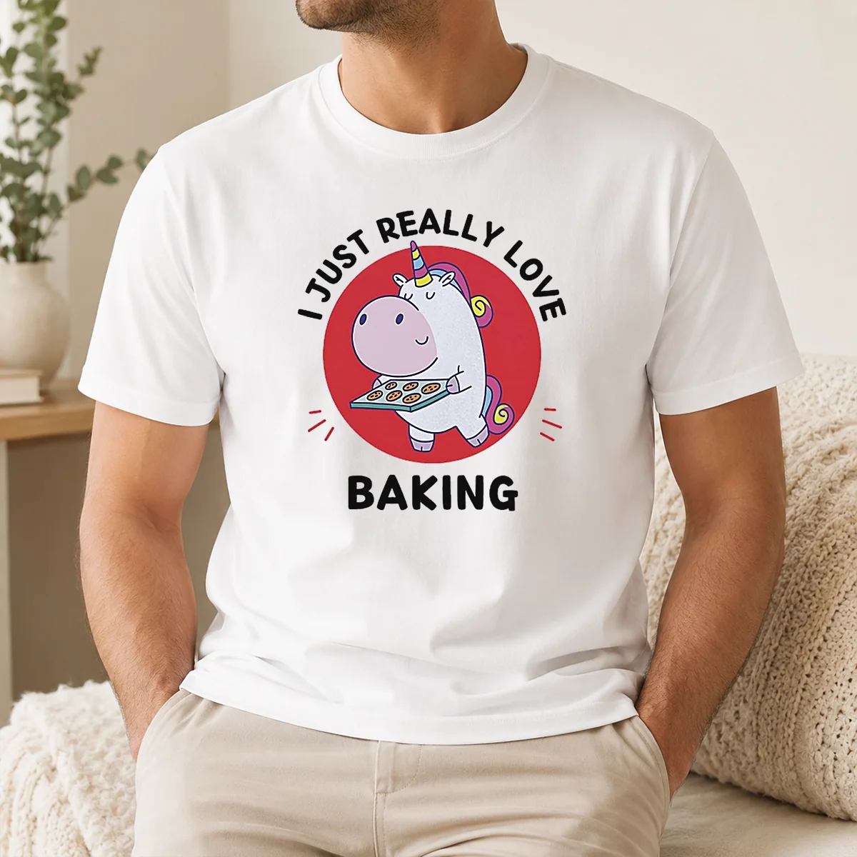 Funny Unicorn Holding Baking Tray I Just Really Love Baking Shirt