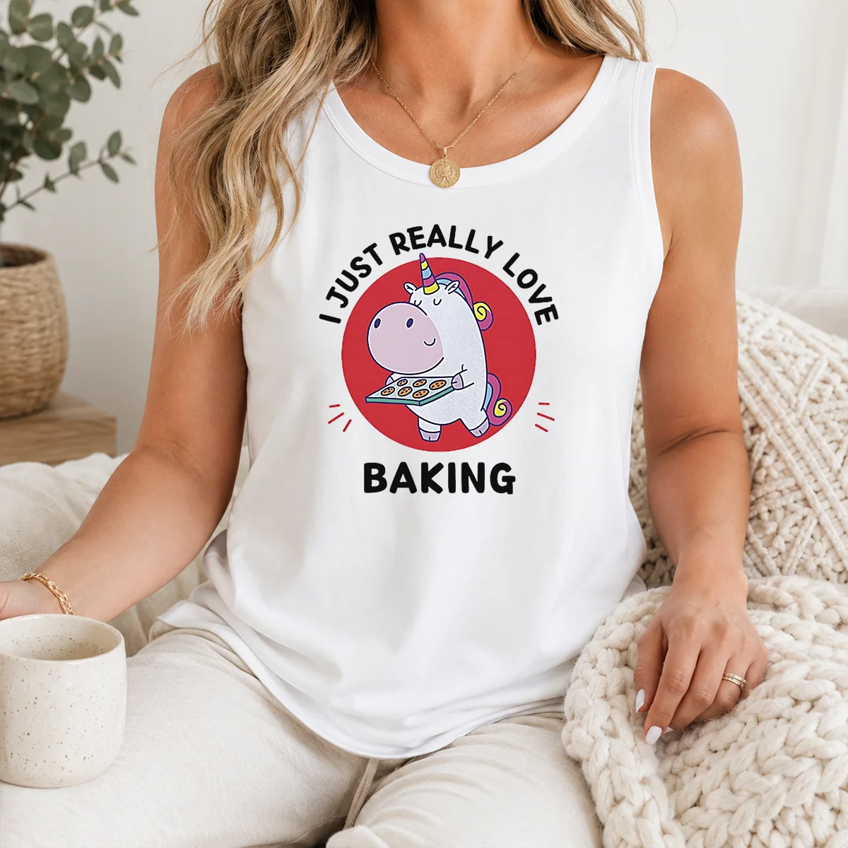 Funny Unicorn Holding Baking Tray I Just Really Love Baking Shirt - Image 3