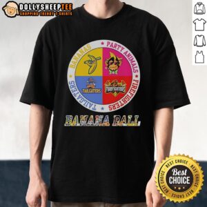Hot Bananas Ball Bananas Party Animals Firefighters Tailgaters Circle Logo T-Shirt