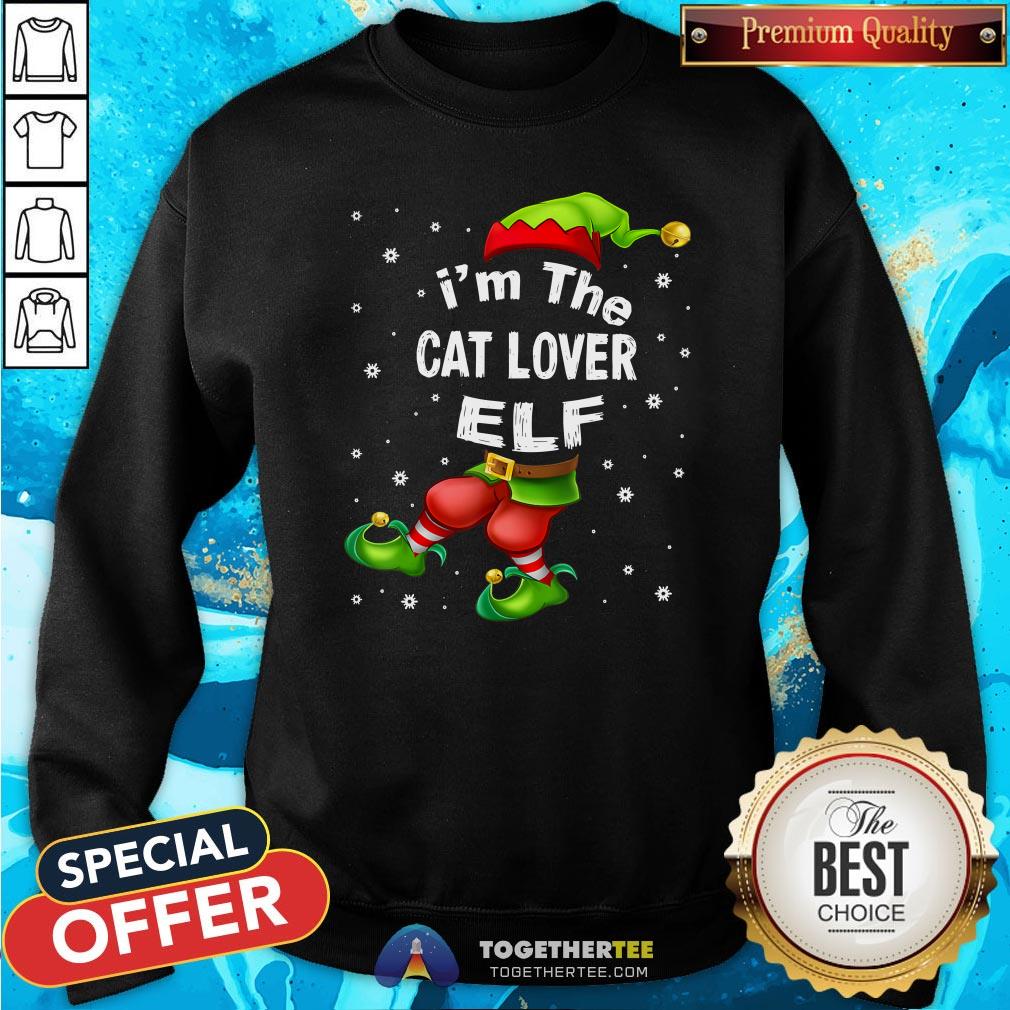 Official I’m The Cat Lover Elf Christmas Shirt - Image 4
