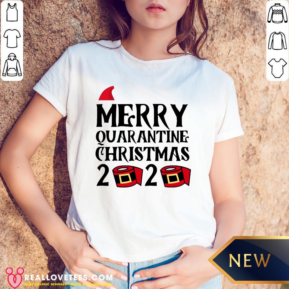 So Merry Quarantine Christmas 2020 Hat Santa Clause Shirt - Image 4