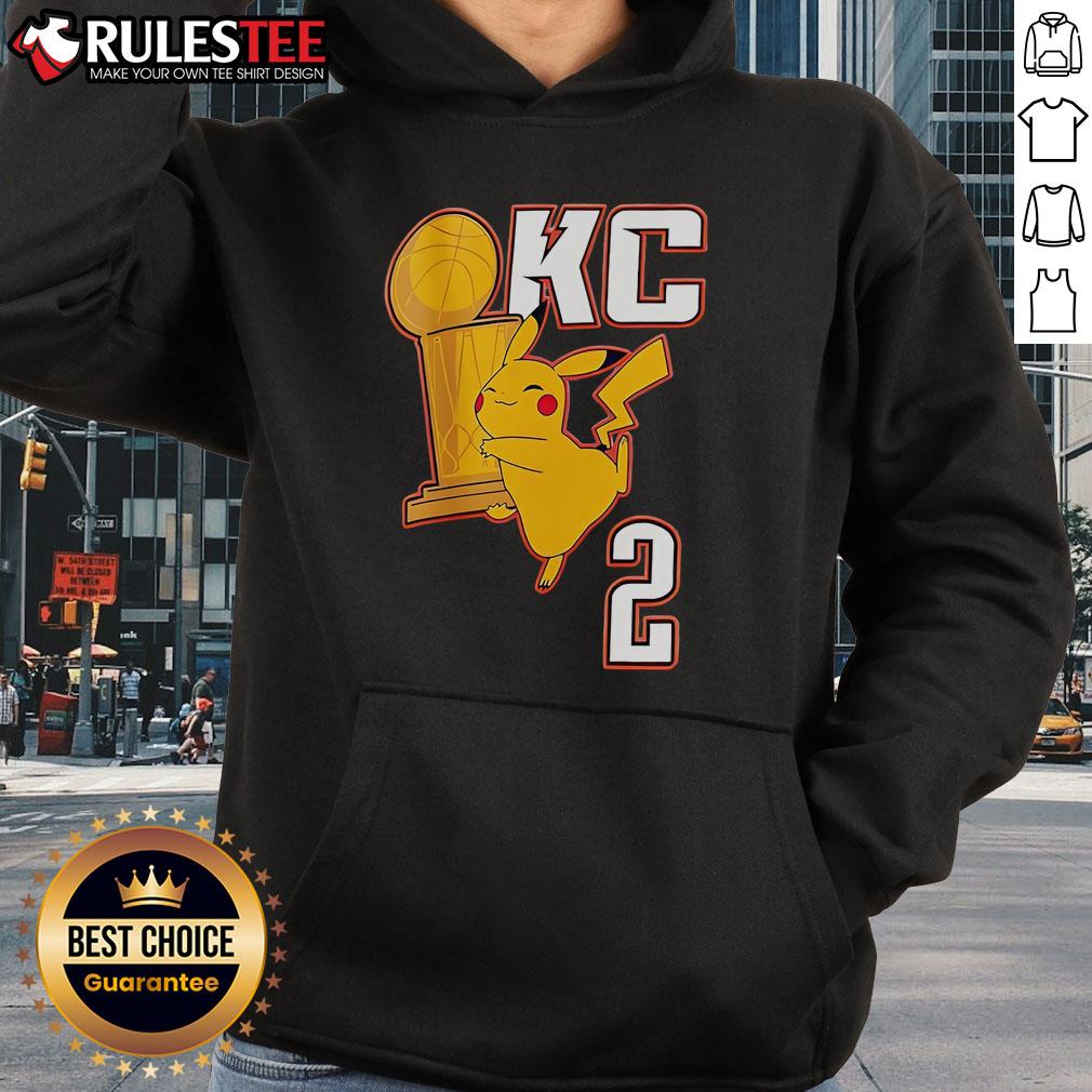 Cute OKC Pikachu Holding 2025 NBA Champs Trophy T-Shirt - Image 2