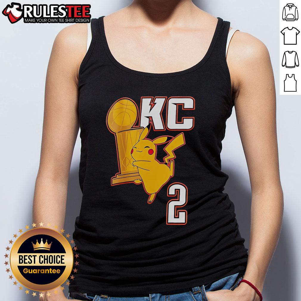 Cute OKC Pikachu Holding 2025 NBA Champs Trophy T-Shirt - Image 4