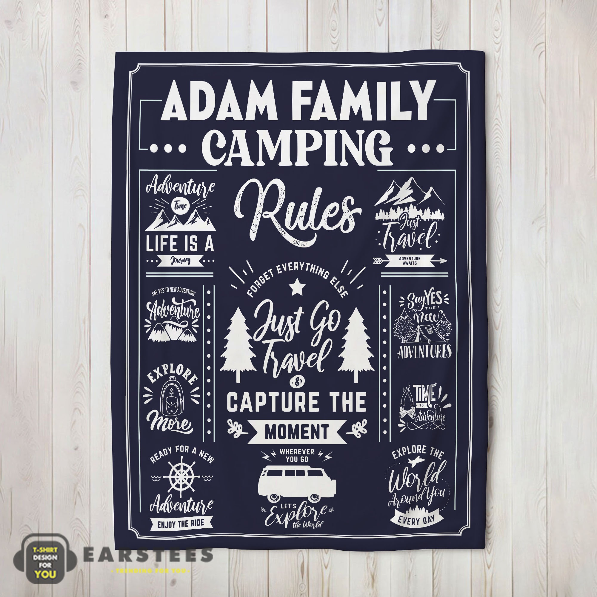 Good Family Camping Rulers Capture The Moment Blanket Fleece Customized Blanket