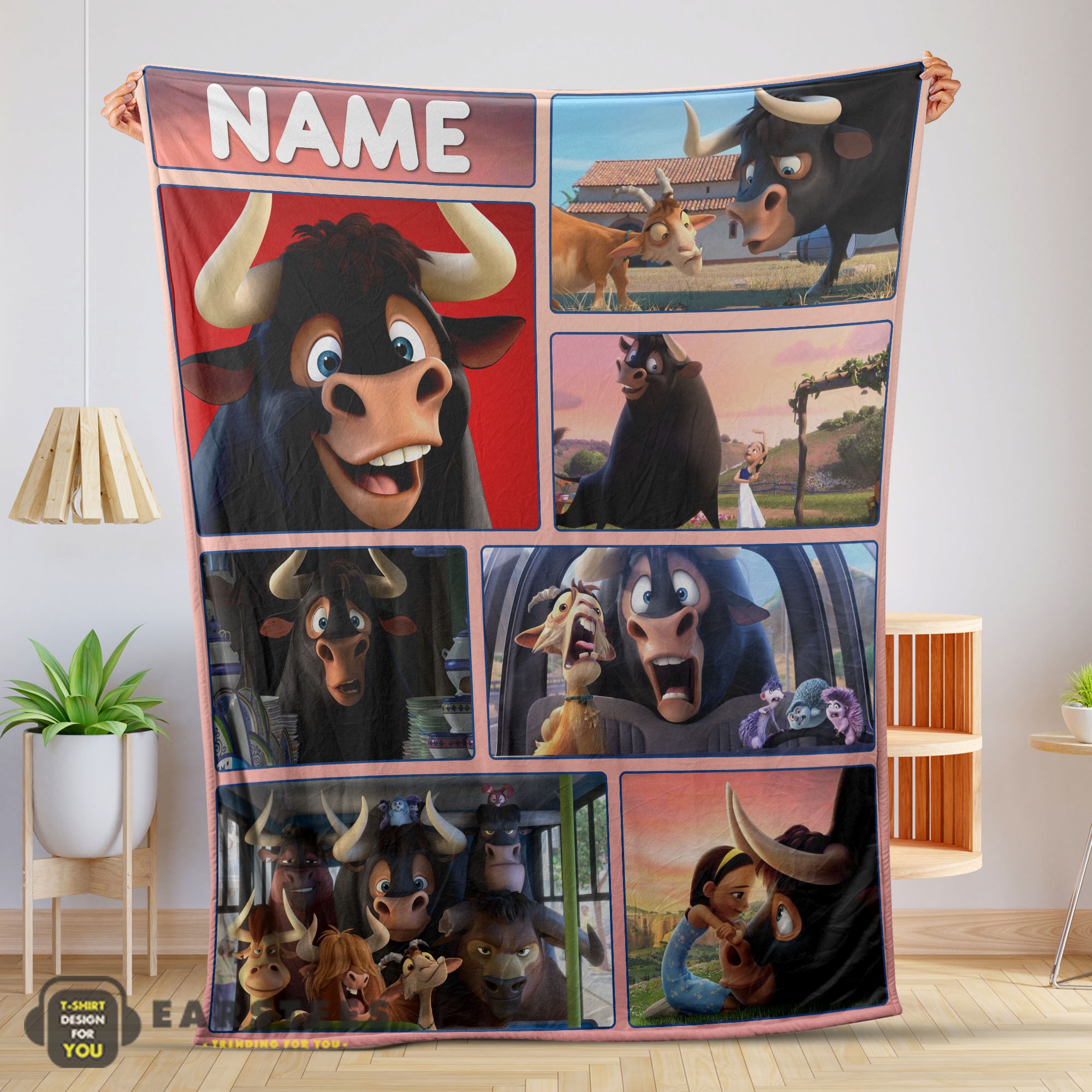 Good Ferdinand And Friends The Gentle Bull's Journey Blanket Fleece Customized Blanket