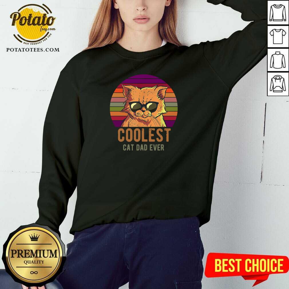 Awesome Coolest Cat Dad Ever Vintage Shirt - Image 4