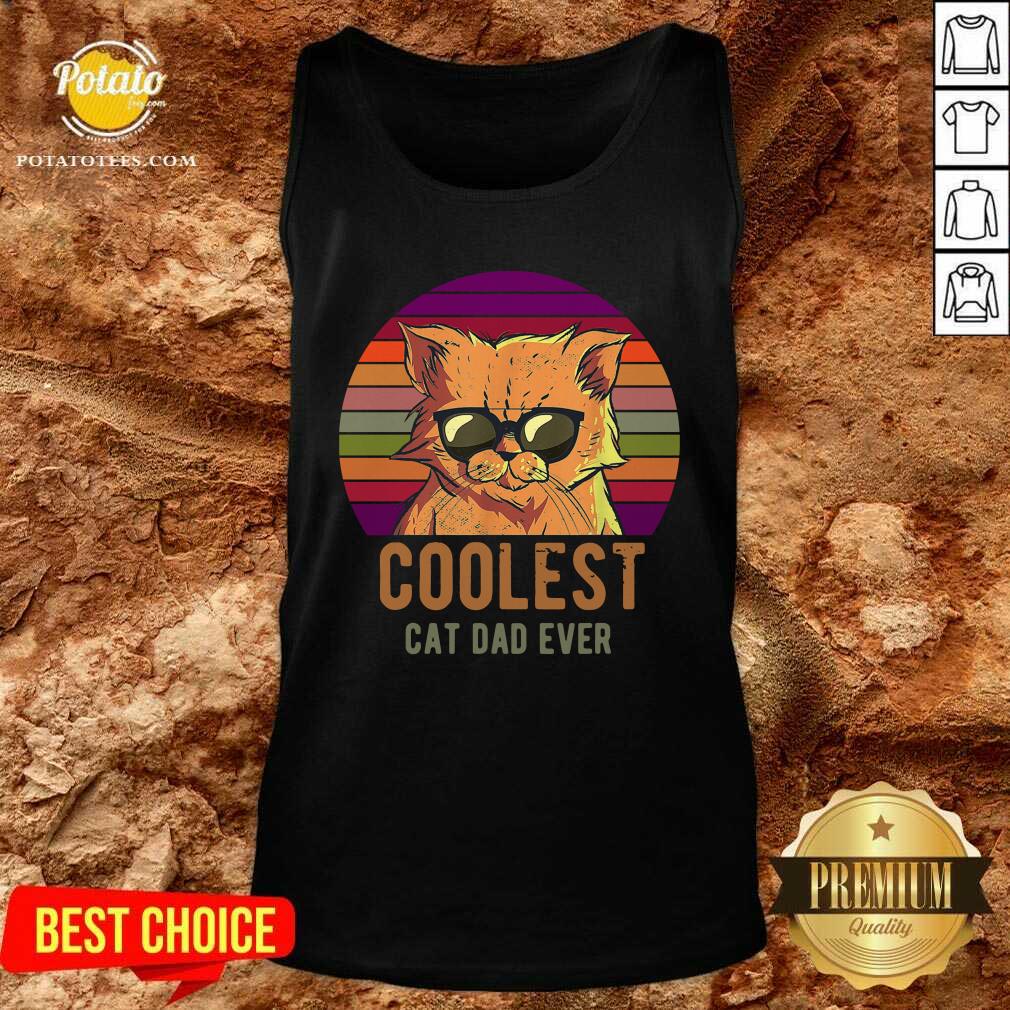 Awesome Coolest Cat Dad Ever Vintage Shirt - Image 3