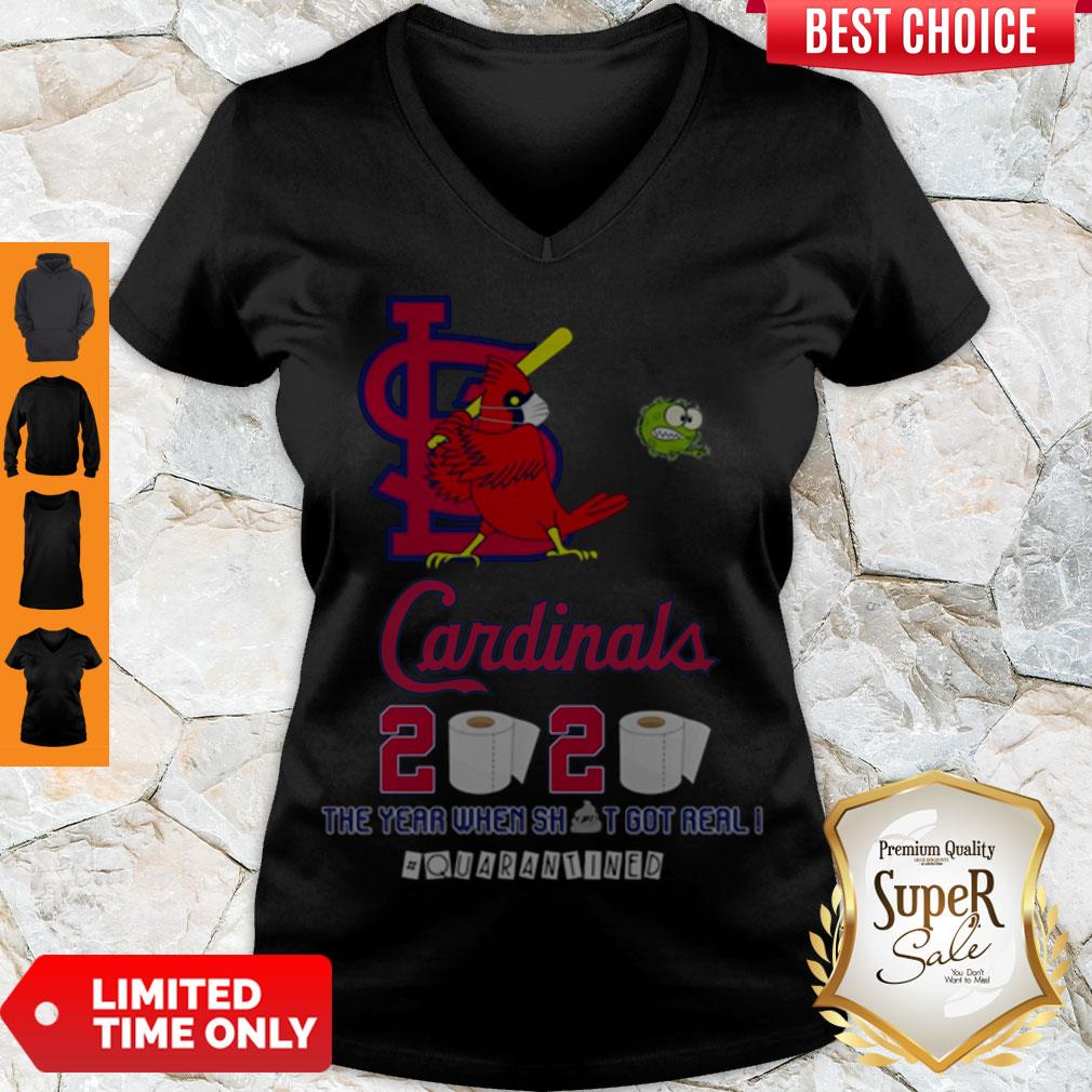 Cute St. Louis Cardinals 2020 The Year When Shit Got Real #Quarantined Shirt - Image 5