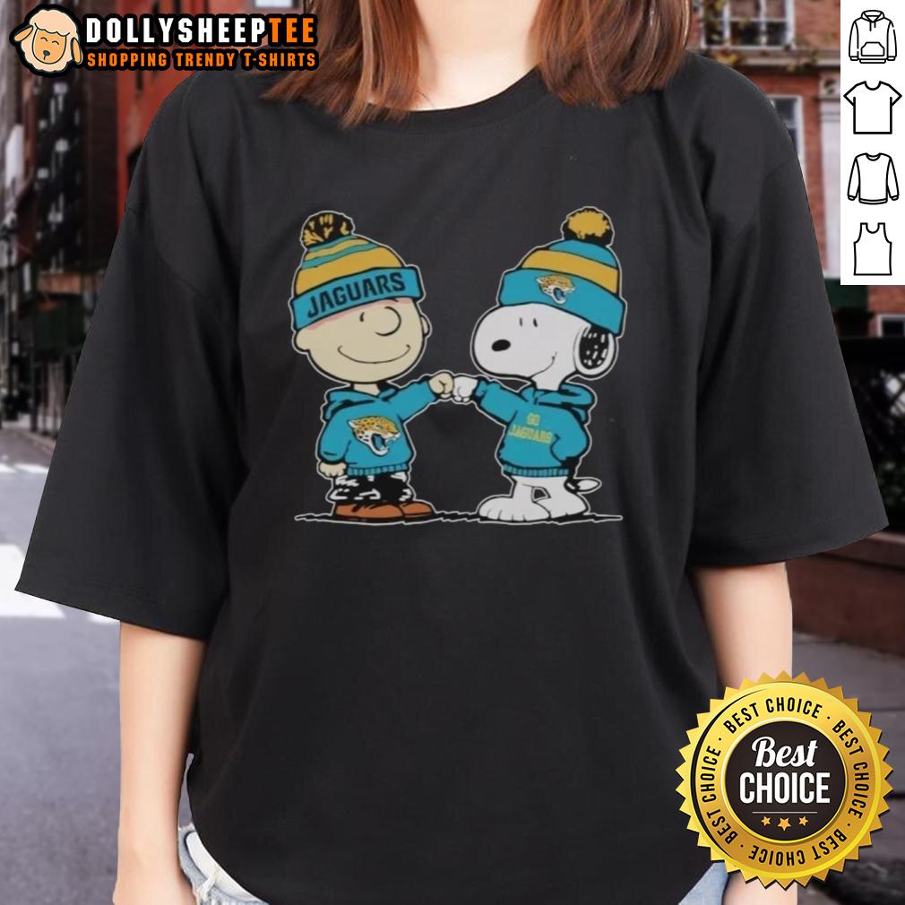 Premium Jacksonville Jaguars Snoopy And Charlie Brown Best Friends T-Shirt - Image 3